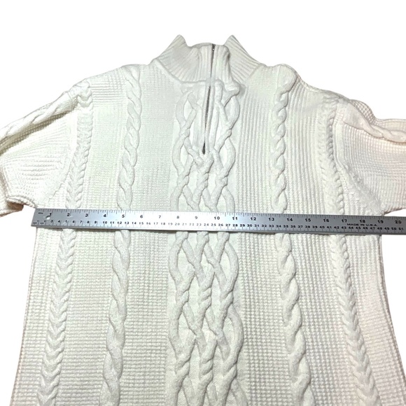 ARITZIA SUNDAY BEST Cotton Blend Cable Knit 1/4 Zip Sweater Dress / Tunic Sz S - Picture 7 of 11